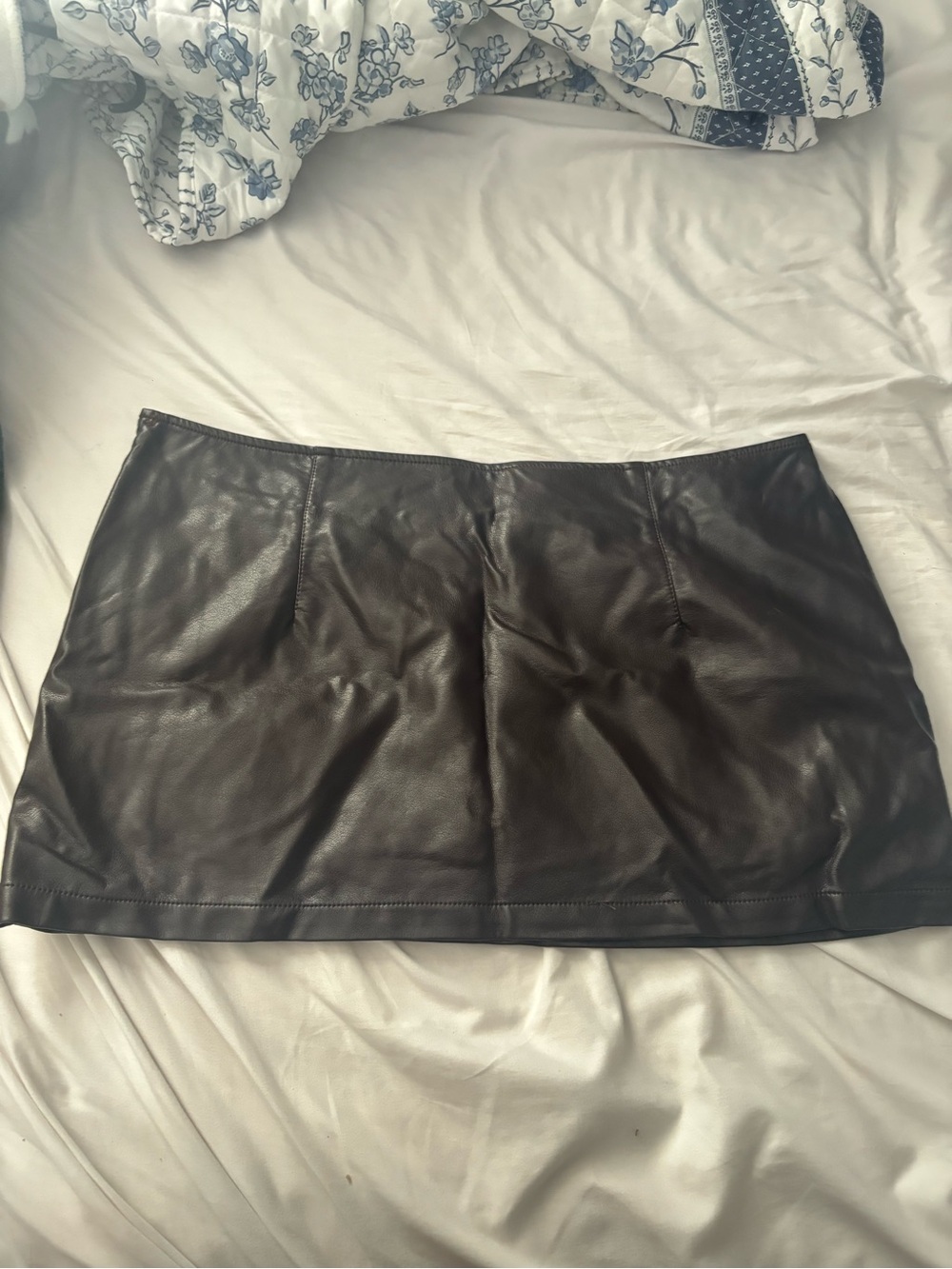 Black Faux Leather Mini Skirt - Women